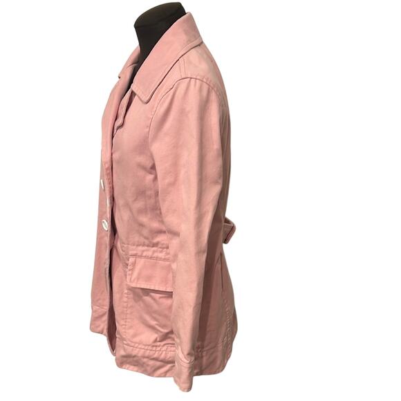 J. Crew Women’s 100% Cotton Pale Pink Peacoat Feminine White Buttons Size 8 - Picture 4 of 13